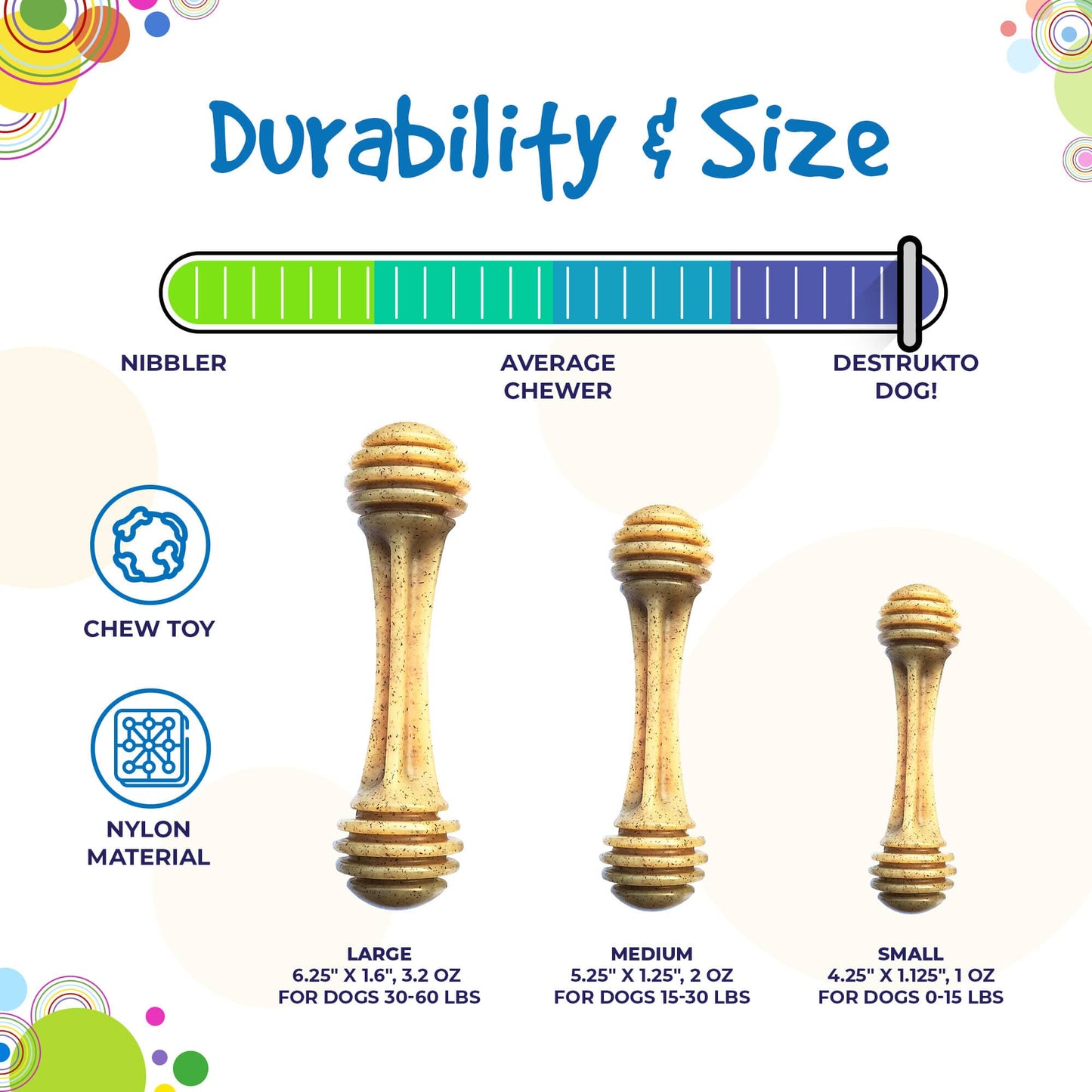 Honey Bone Nylon Chew Bone for Dogs