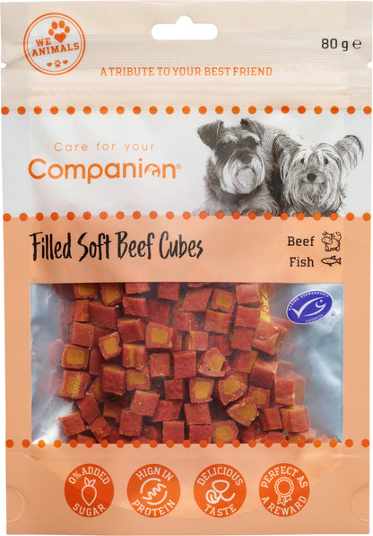 Companion Soft beef cubes, biff fylt med laks og torsk